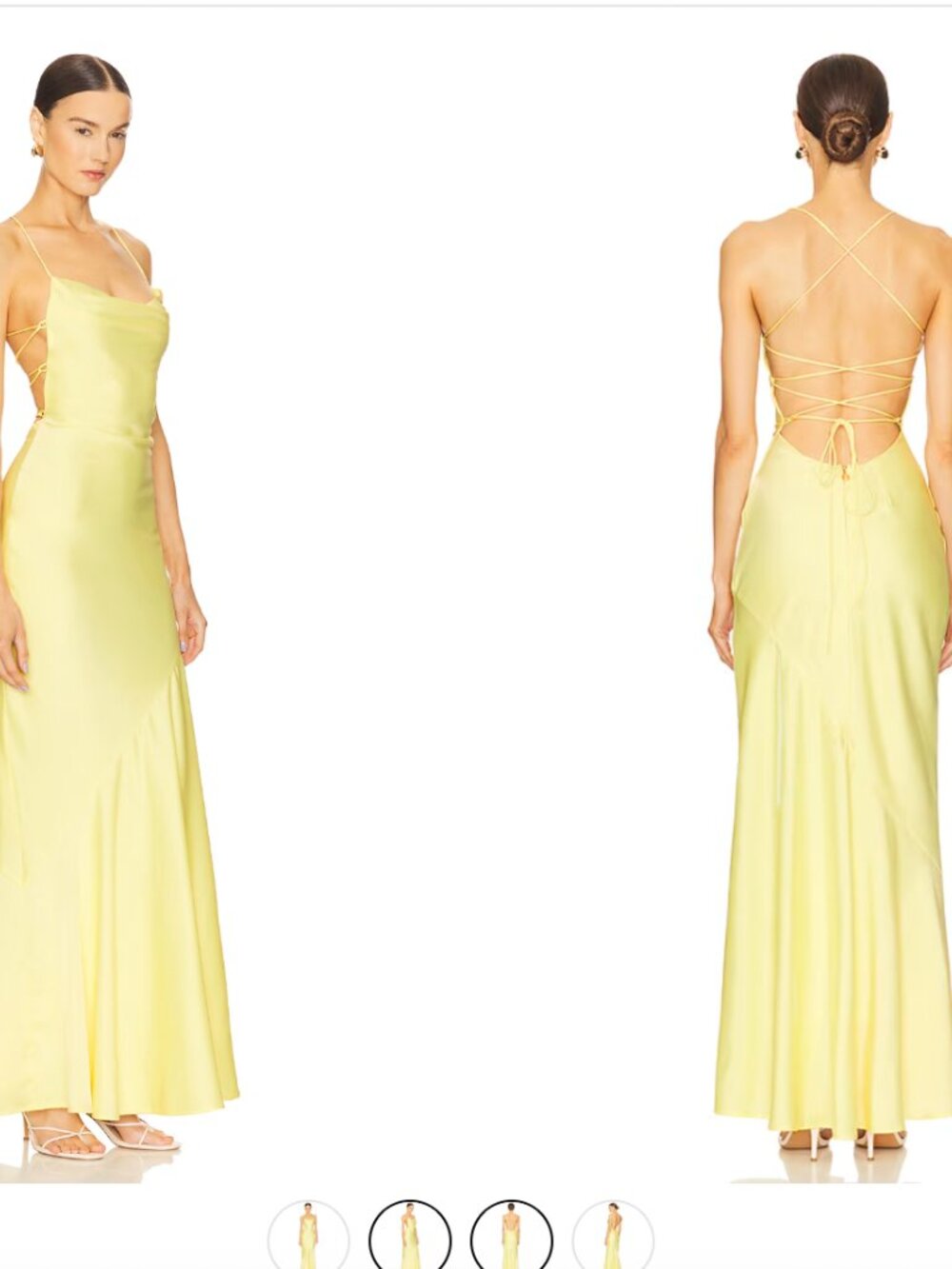 XS Nookie Silk Entice Drape Gown in Butter Yellow - from Revolve SOLD OUT